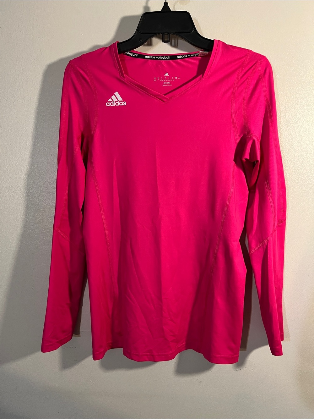 adidas Women's Hot Pink Long Sleeve Athletic Top - Picture 1 of 4